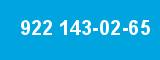 922 143-02-65 922 143-02-65